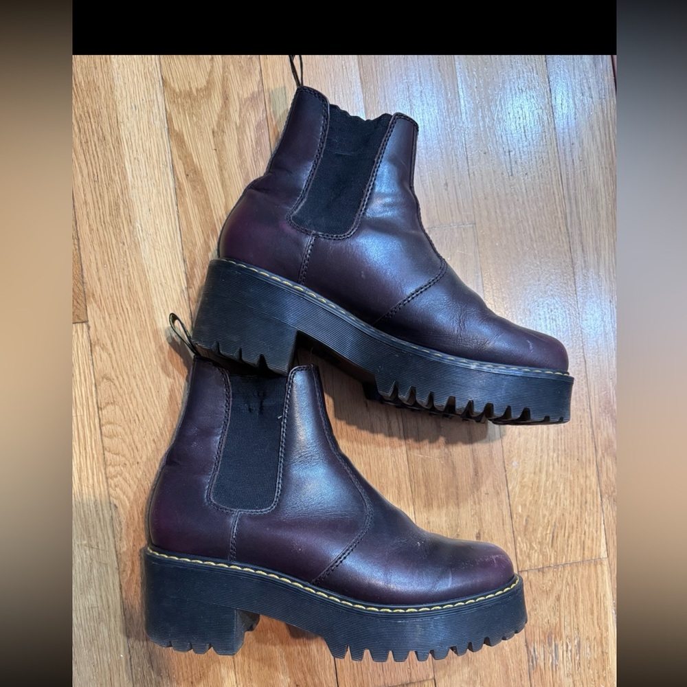 Dr Martens Burgundy Rometty Platform Chelsea Boots, US 9